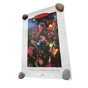 VTG Hallmark Christmas Holiday Ornaments Poster 20 Years of Memories Original